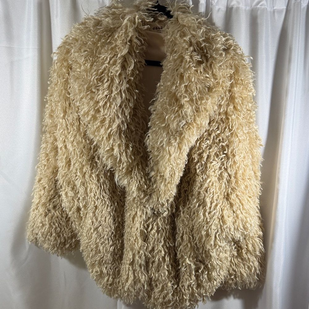 Free People Stargazer Fur Jacket In Ivory New Various Sizes - Picture 11 of 11
